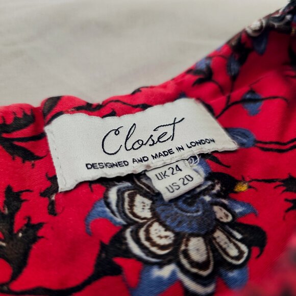 Plus Size ModCloth Red Floral A-Line Dress - Picture 7 of 15